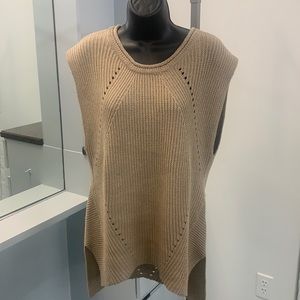 Miilla sweater vest in tan. Brand new, with tags. Linen and cotton knitwear.